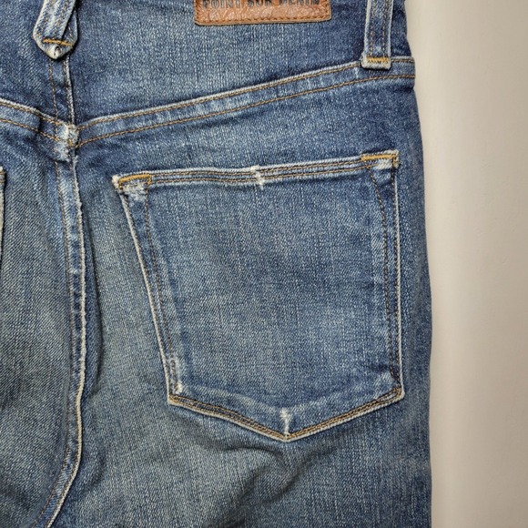 Point Sur Denim J.Crew Distressed High Rise Straight Crop Jeans Size 26 - Picture 11 of 12